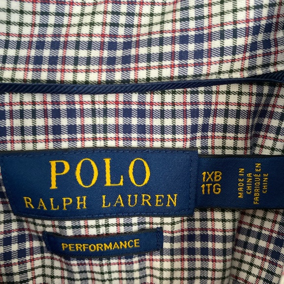 Ralph Lauren 1XB Blue, White, Red & Green Plaid Performance Shirt - Picture 2 of 3